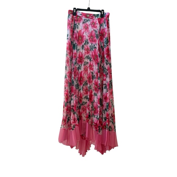 🆕 ALICE + OLIVIA Katz Pleated Maxi Skirt in High Tea Floral Sz 8 - Picture 2 of 9